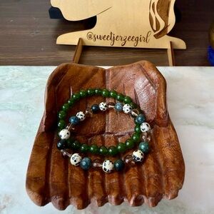 Jade Jasper Agate Quartz Bracelet Set